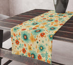 70s Flowers Table Runners, Retro Mid Century Modern Floral Table Runner, Retro Party Table Decor, Retro Floral Table Runner