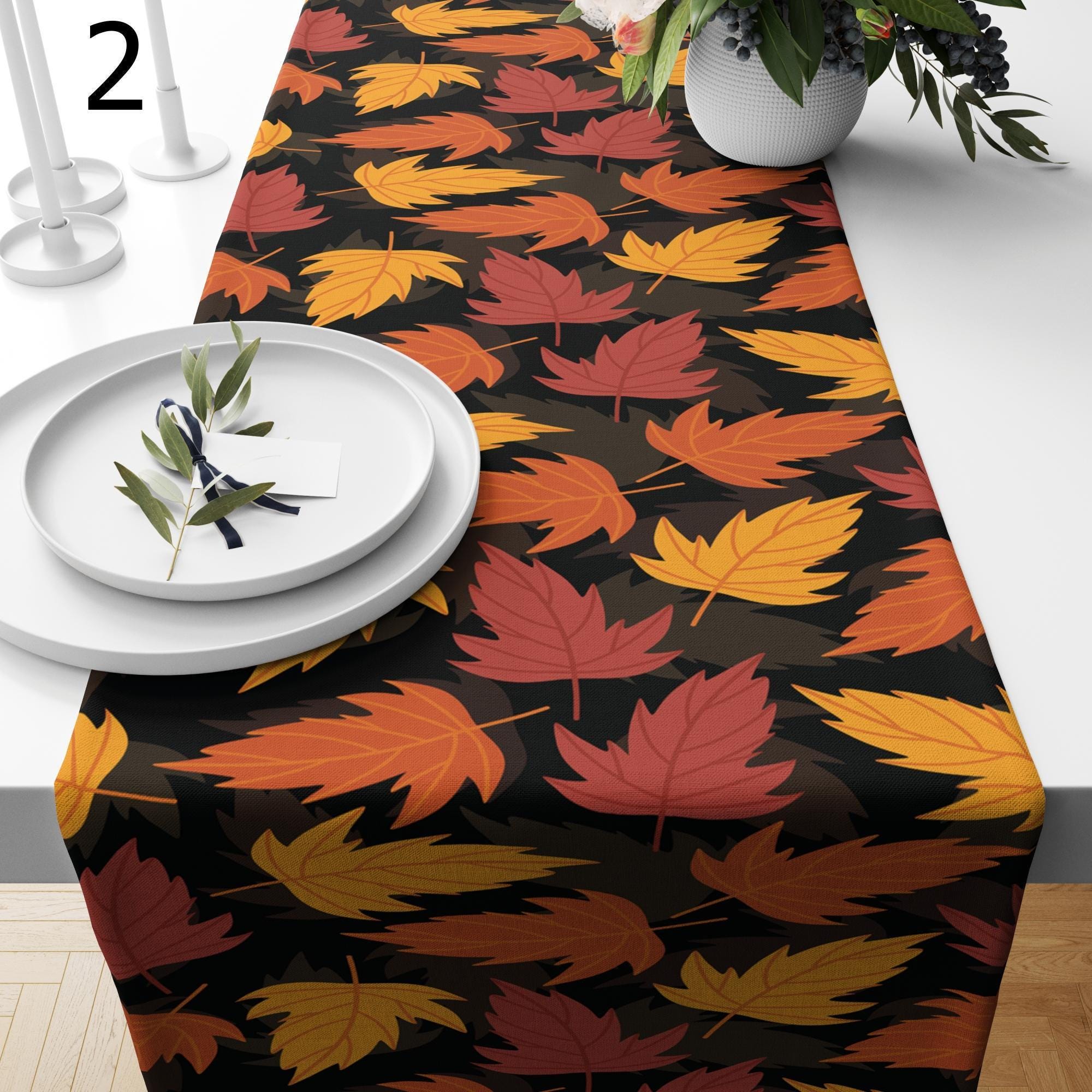 Fall Leaves Table Runners, Autumn Leaf Table Runner, Thanksgiving Party Table Runners, Thanksgiving Table Decor, Fall Leaves Table Cover