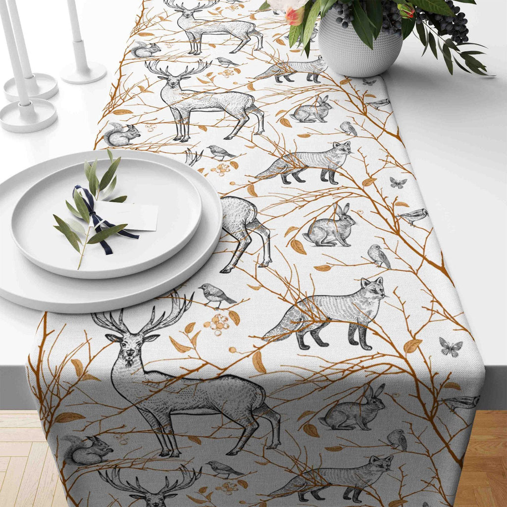 Autumn Cute Animals Table Runner, Thanksgiving Fall Table Decor, Autumn  Mushroom Table Runner, Fall Table Decor, Thanksgiving Home Gift