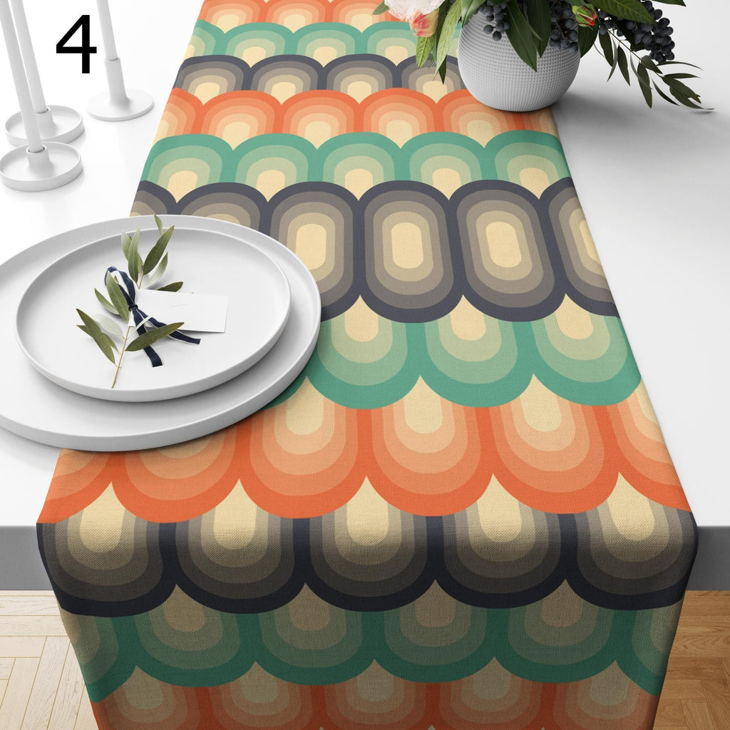 Retro Mid Century Modern Table Runner, Retro Party Table Decor, 70s Table Decor, Geometric Retro Table Runner, Retro Table Runner, Mcm Table