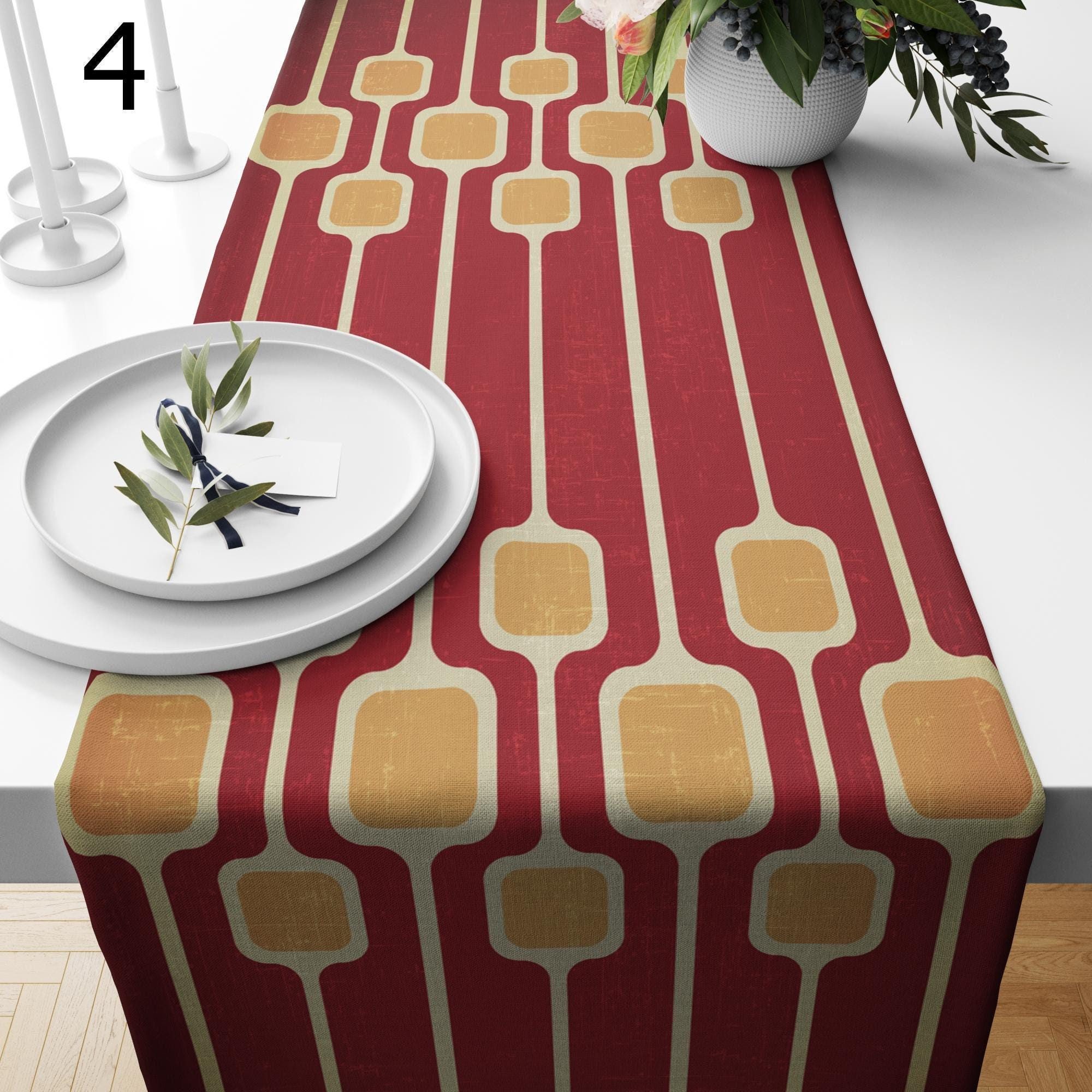 70s Table Runner, Retro Mid Century Table Runner, Retro Party Table Decor, Geometric Retro Table Runner, Mcm Table Runners