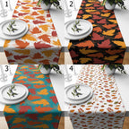 Fall Leaves Table Runners, Autumn Leaf Table Runner, Thanksgiving Party Table Runners, Thanksgiving Table Decor, Fall Leaves Table Cover
