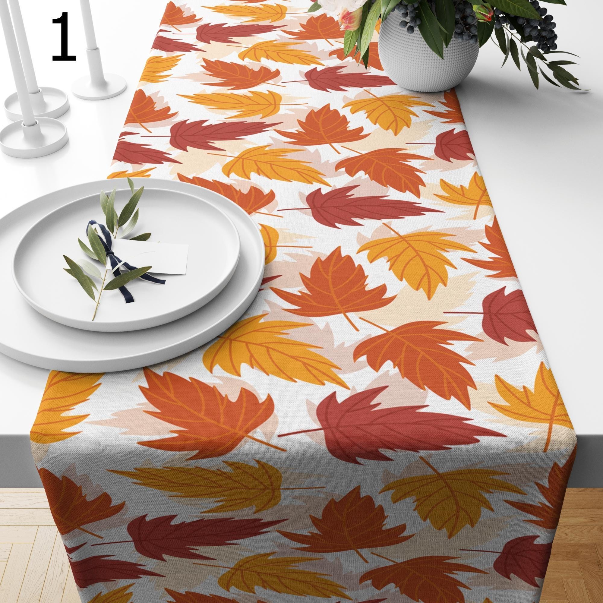 Fall Leaves Table Runners, Autumn Leaf Table Runner, Thanksgiving Party Table Runners, Thanksgiving Table Decor, Fall Leaves Table Cover
