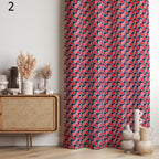 Retro Wave Curtains, 70s Geometric Curtains, Mid-Century Modern Drapes, Retro Dotted Style Curtains, Mid Century Curtain Panels