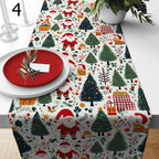 Christmas Tree Table Runner, Merry Christmas Pine Trees Table Runenrs,  Xmas Holiday Pine Tree Table Runner, Christmas Joy Table Runners