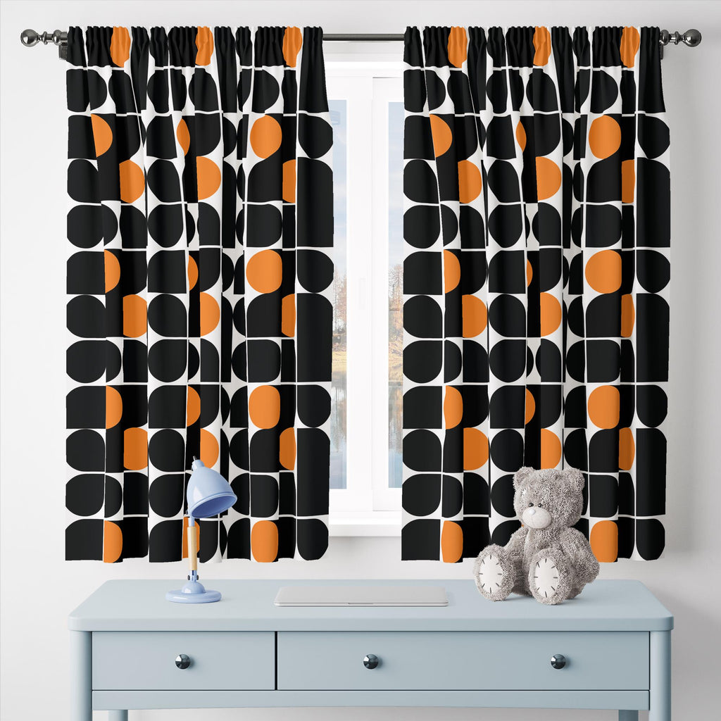 Retro Bauhaus Curtains, Mid Century Modern Curtain Panels, 70s Retro Window Curtain, MCM Style Living Room Curtain, 80s Bauhaus Curtains