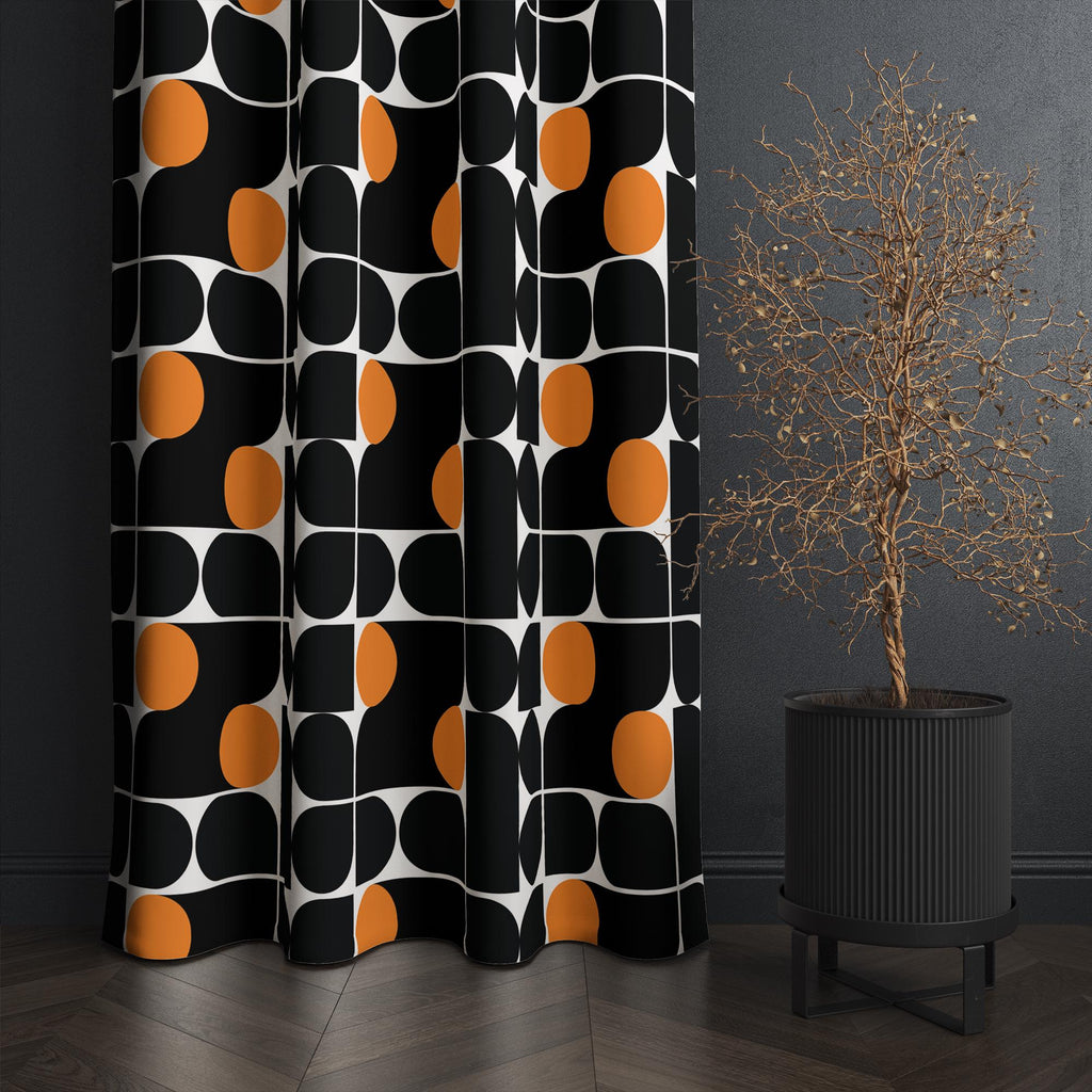 Retro Bauhaus Curtains, Mid Century Modern Curtain Panels, 70s Retro Window Curtain, MCM Style Living Room Curtain, 80s Bauhaus Curtains