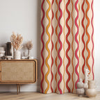 Retro Printed Curtains, Mid Century Curtain Panels, Mod Curtains, 70s Window Curtains, Retro Grommet Curtains, Retro Blackout Drapes