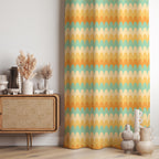 70s Wavy Style Curtain, Retro Window Curtains, Mid Century Curtain Panels,  80s Curtains, Funky MCM Curtains, Retro Wave Print Curtain