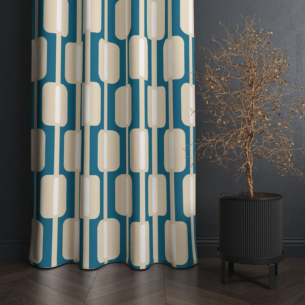 Mid Century Modern Curtain Panels, Retro 70s Curtains, Mcm Curtain Panels, Retro Groovy Curtains, Modern Art Deco Style Curtain