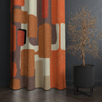 Mid Century Modern Curtain Panels, Retro 70s Curtains, Modern Art Deco Style Curtain,   Mcm Curtain Panels, Retro Groovy Curtains