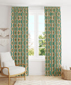 Retro Curtains, Mid Century Modern Drapes, Vintage 70s Wavy Window Curtains, 60s Inspired Curtains, Funky Retro Print Curtains