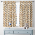 Retro Geometric Abstract Style Curtain, Mid Century Curtain Panels, Retro Polka Dot Panel Curtains, Mcm Curtain, Mod Drapes