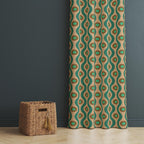 Retro Curtains, Mid Century Modern Drapes, Vintage 70s Wavy Window Curtains, 60s Inspired Curtains, Funky Retro Print Curtains