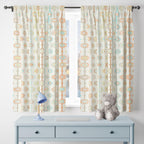Retro Geometric Abstract Style Curtain, 70s Retro Curtains, MCM Curtain, Mod Curtains, Retro Print Drapes, Mid Century Modern Window Curtain