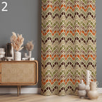 Modern Ethnic Curtains, Retro Ethnic  Window Drapes, Ethnic Geometric Print Curtains, Vintage Ethnic Boho Curtain Panels