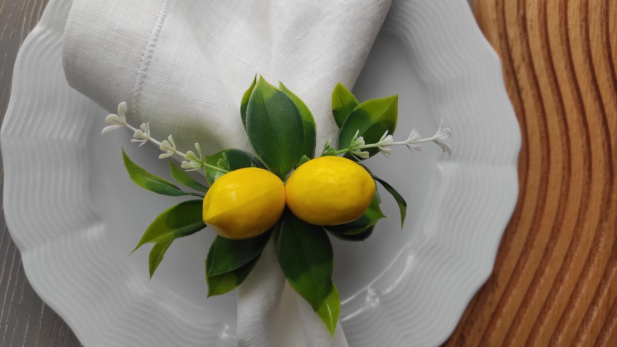 Lemon Napkin Ring, Artificial Lemon Napkin Ring, Citrus Table Decor, Farhmhouse Lemon Napkin Rings, Lemon Napkin Holders, Lemon Table Decor