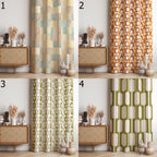 Retro Boho Curtains, Mid Century Style Curtain, 70s Retro Window Curtains, Geometric Abstract Curtains, Mid Century Abstract Printed Curtain
