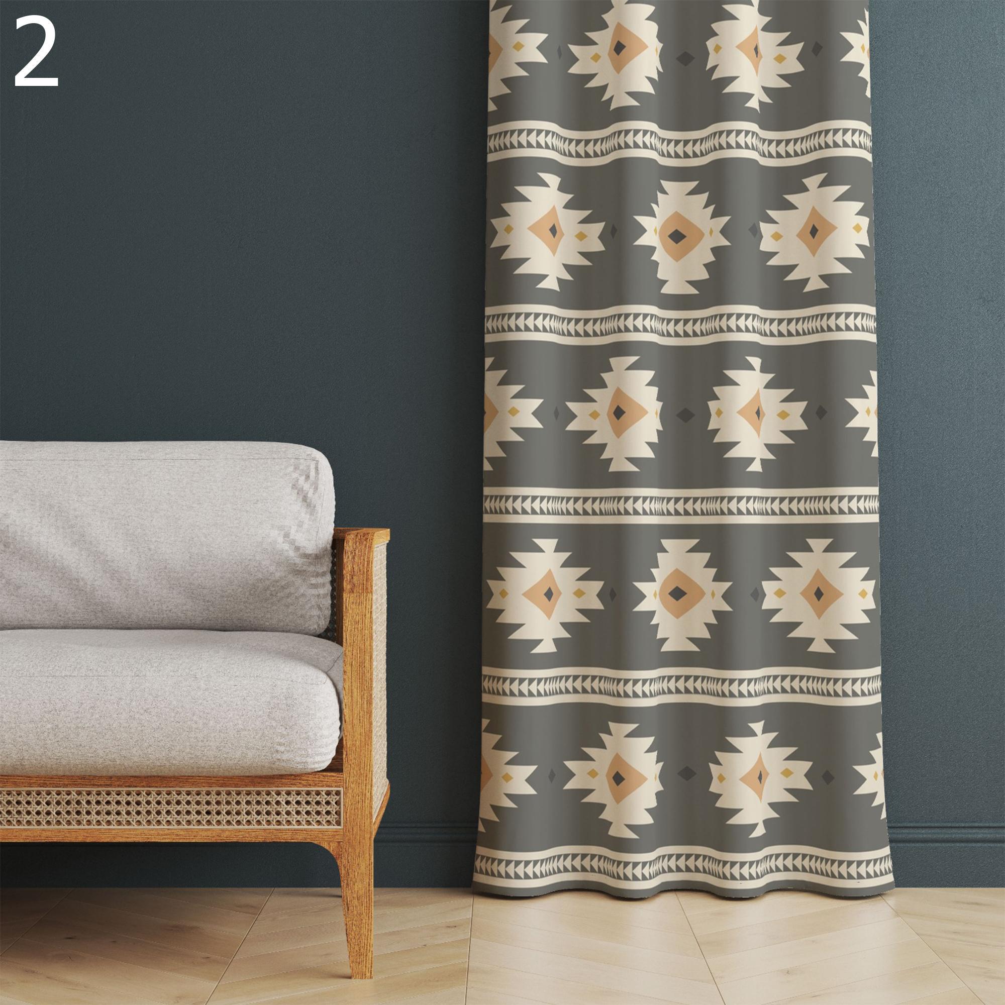 Rug Curtain Panels, 70s Hippie Rug Boho Curtains, Southwest Vintage Printed Curtains, Colorful Rug Style Living Room Drapes