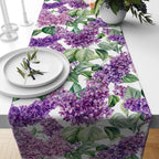 Purple Floral Table Runner, Pink Floral Table Runner, Flowers Print Table Runner, Purple Table Runner, Print Table Runner, Table Runner