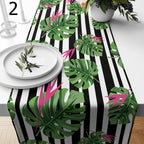 Tropical Leaf Table Runner, Exotic Plant Leaf Table Runenrs, Botanical Table Runner, Tropic Floral Table Runners, Monstera Leaf Table Runner