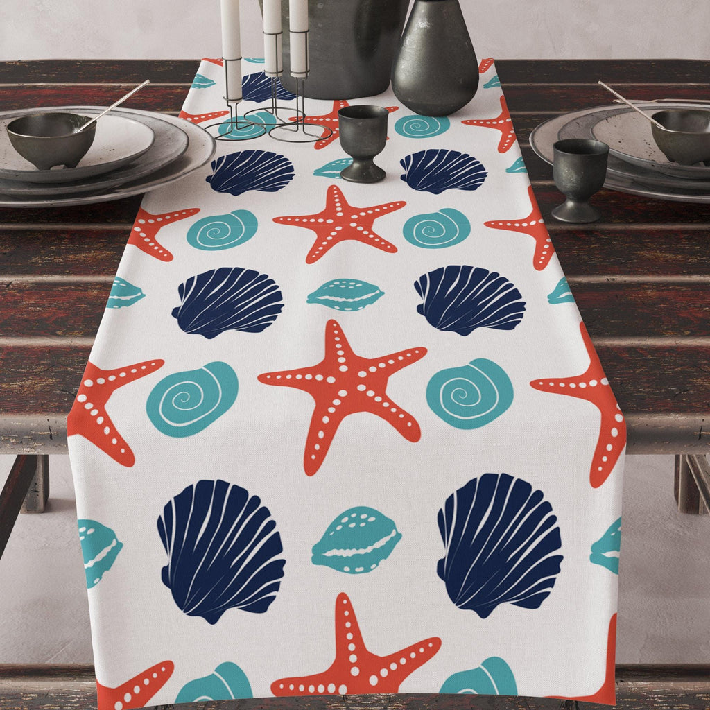 Ocean Starfish Table Runner, Dolphin Fish Table Runner, Nautical Sea Horse Table Runner, Yatch Table Decor, Beach House Decor