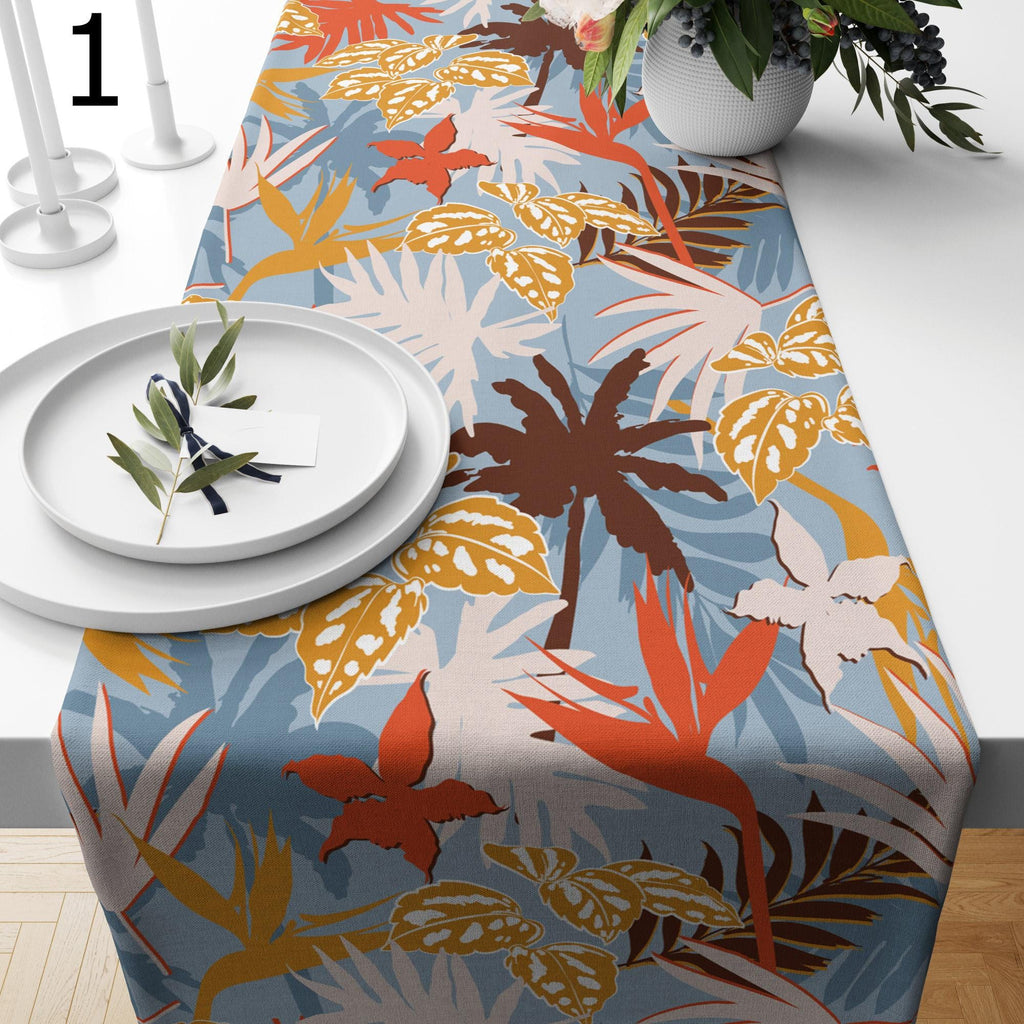 Tropical Leaf Table Runner, Exotic Plant Leaf Table Runenrs, Botanical Table Runner, Tropic Floral Table Runners, Monstera Leaf Table Runner