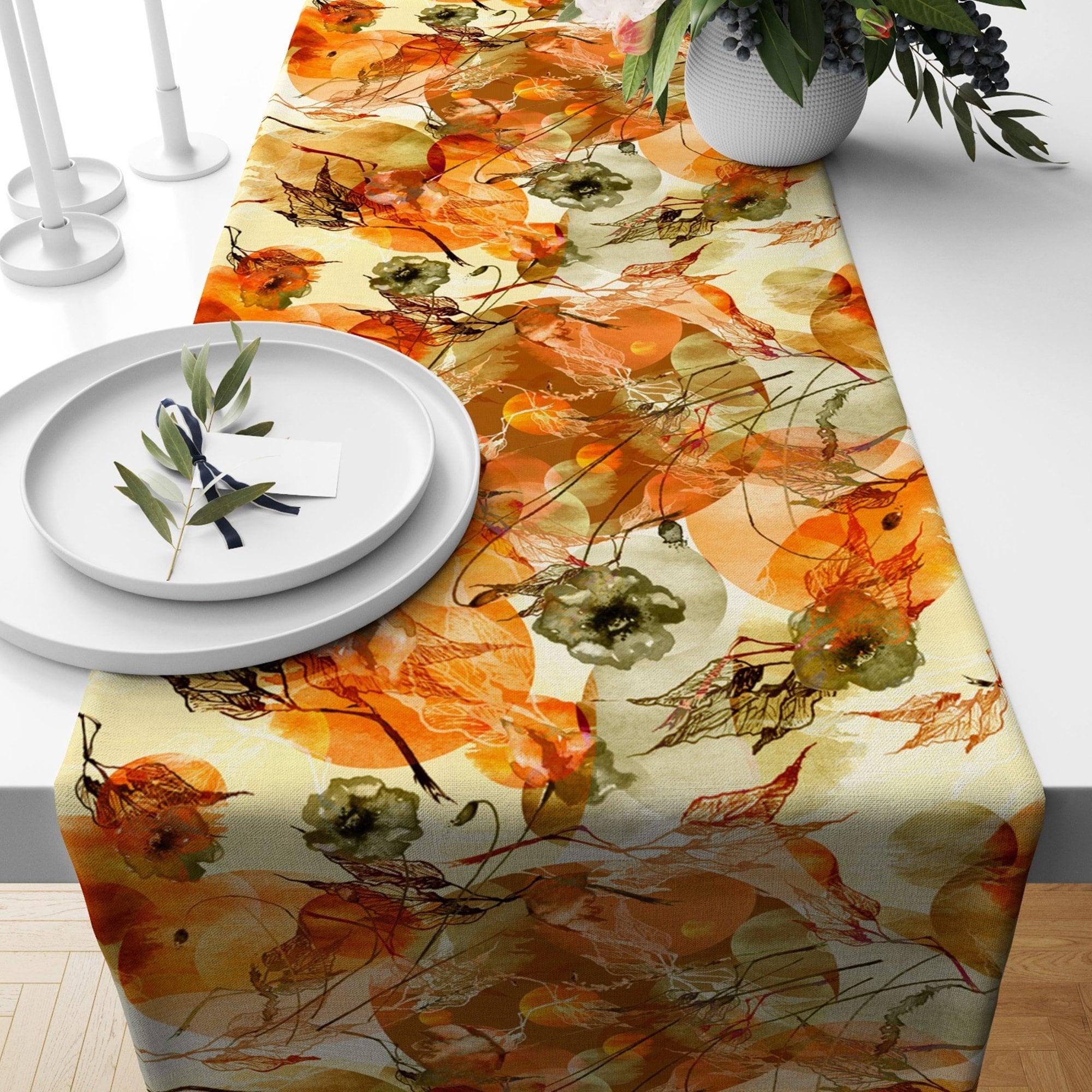 Autumn Plaid Runner, Fall Table Decor, Thanksgiving Table Runner, Halloween Table Runner, Halloween Kitchen Decor,  Thanksgiving Gift