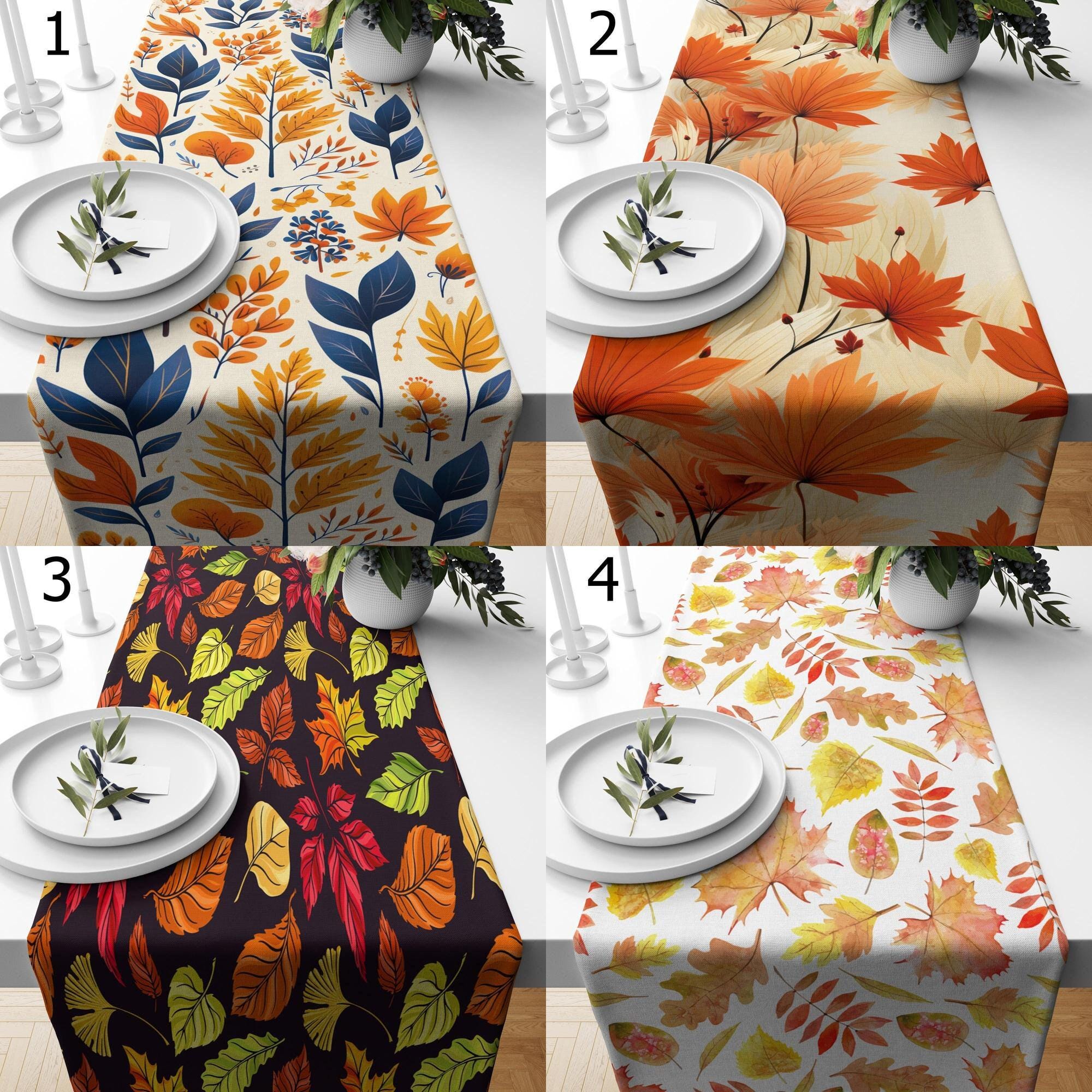 Thanksgiving Table Runner, Autumn Leaves Table Runner, Fall Table Decor, Autumn Gift, Thanksgiving Party Tablecloth, Fall Table Runner