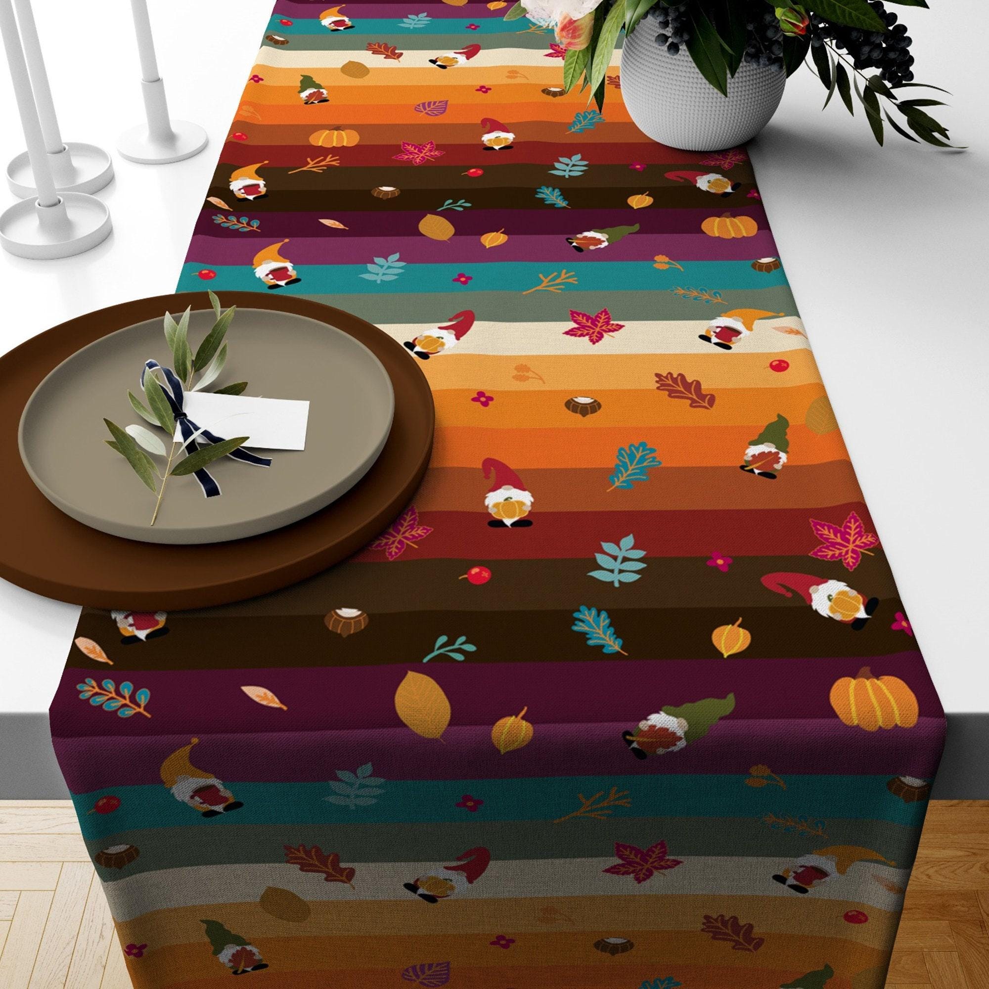 Autumn Pumpkin Table Runner, Thanksgiving Table Runner, Pumpkin Table  Runner, Fall Table Runner, Fall Home Decor, Thanksgiving Gift