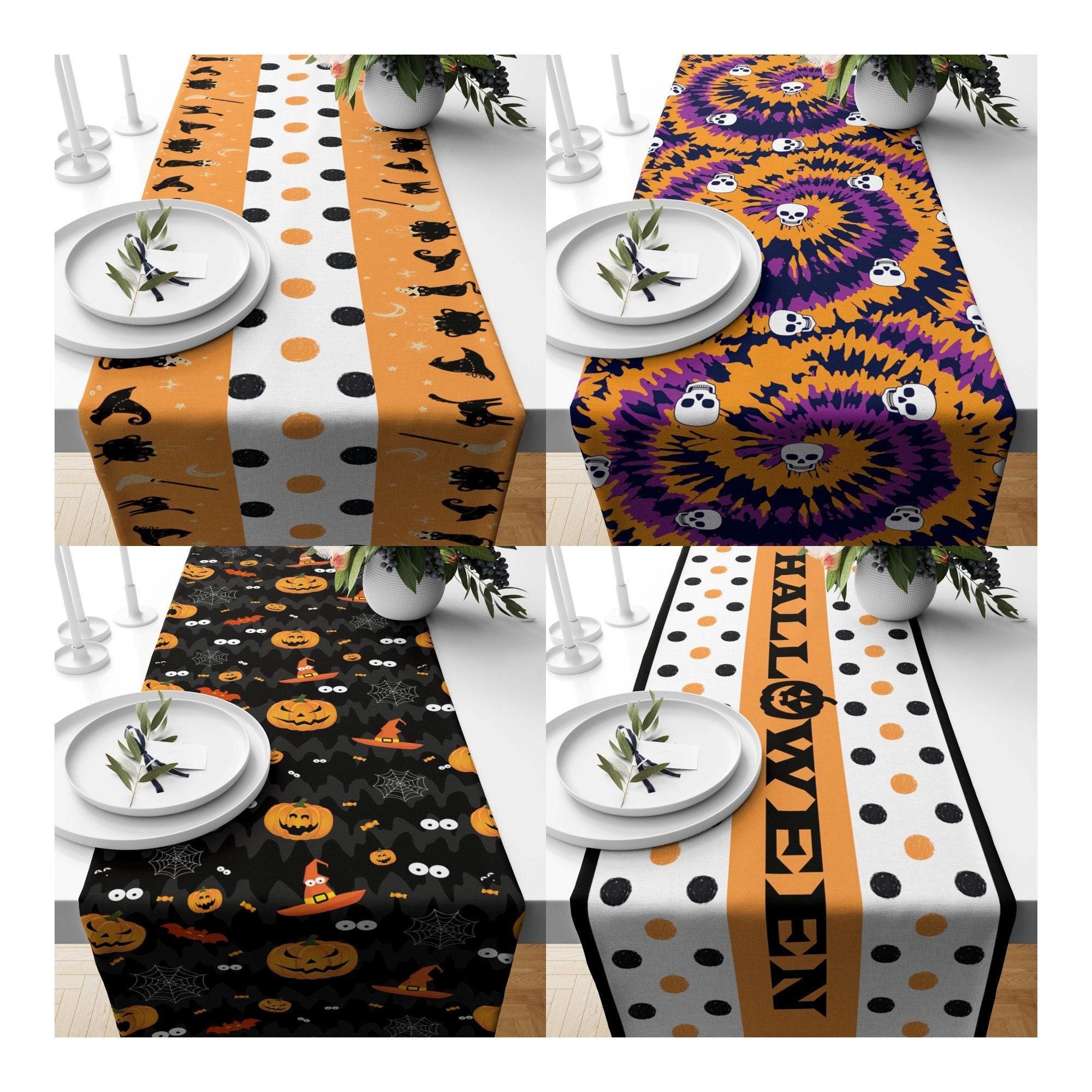 Halloween Runner, Halloween Table Runner, Halloween Decor, Pumpkin Runner, Halloween Gift, Halloween Party