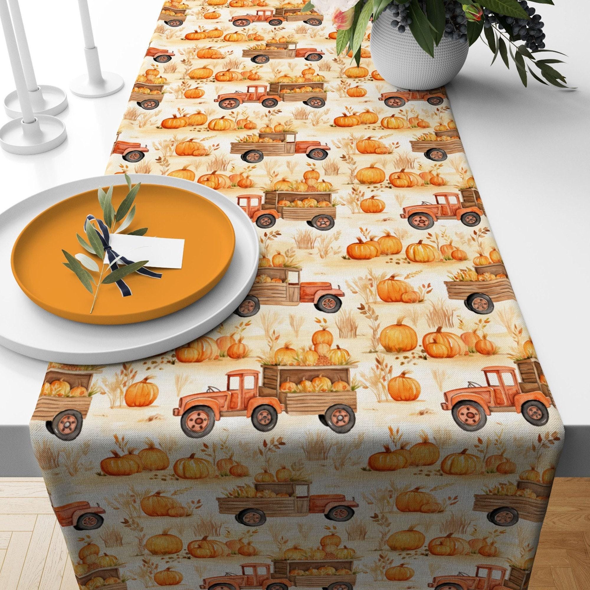 Autumn Pumpkin Table Runner, Thanksgiving Table Runner, Pumpkin Table  Runner, Fall Table Runner, Fall Home Decor, Thanksgiving Gift