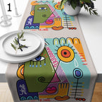 Modern Art Face Line Table Runner, Modern Abstract Table Runner, Face Lines Painting Table Runner, Abstract Table Decor, Abstract Tablecloth