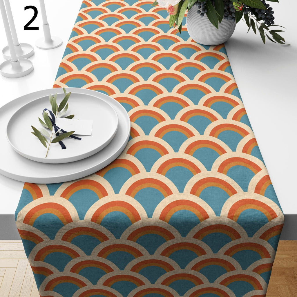 70s Table Runner, Retro Mid Century Table Runner, Retro Party Table Decor, Geometric Retro Table Runner, Mcm Table Runners