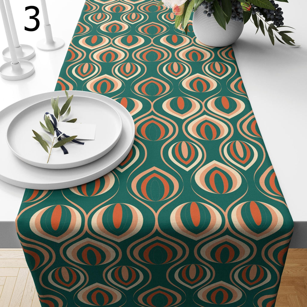 Retro Mid Century Modern Table Runner, Retro Party Table Decor, 70s Table Decor, Geometric Retro Table Runner, Retro Table Runner, Mcm Table