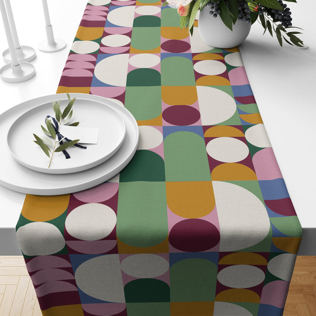 70s Table Runners, Retro Table Runner, Mid Century Modern Table Runner, Mcm Table Runners, Geometric Retro Table Runner