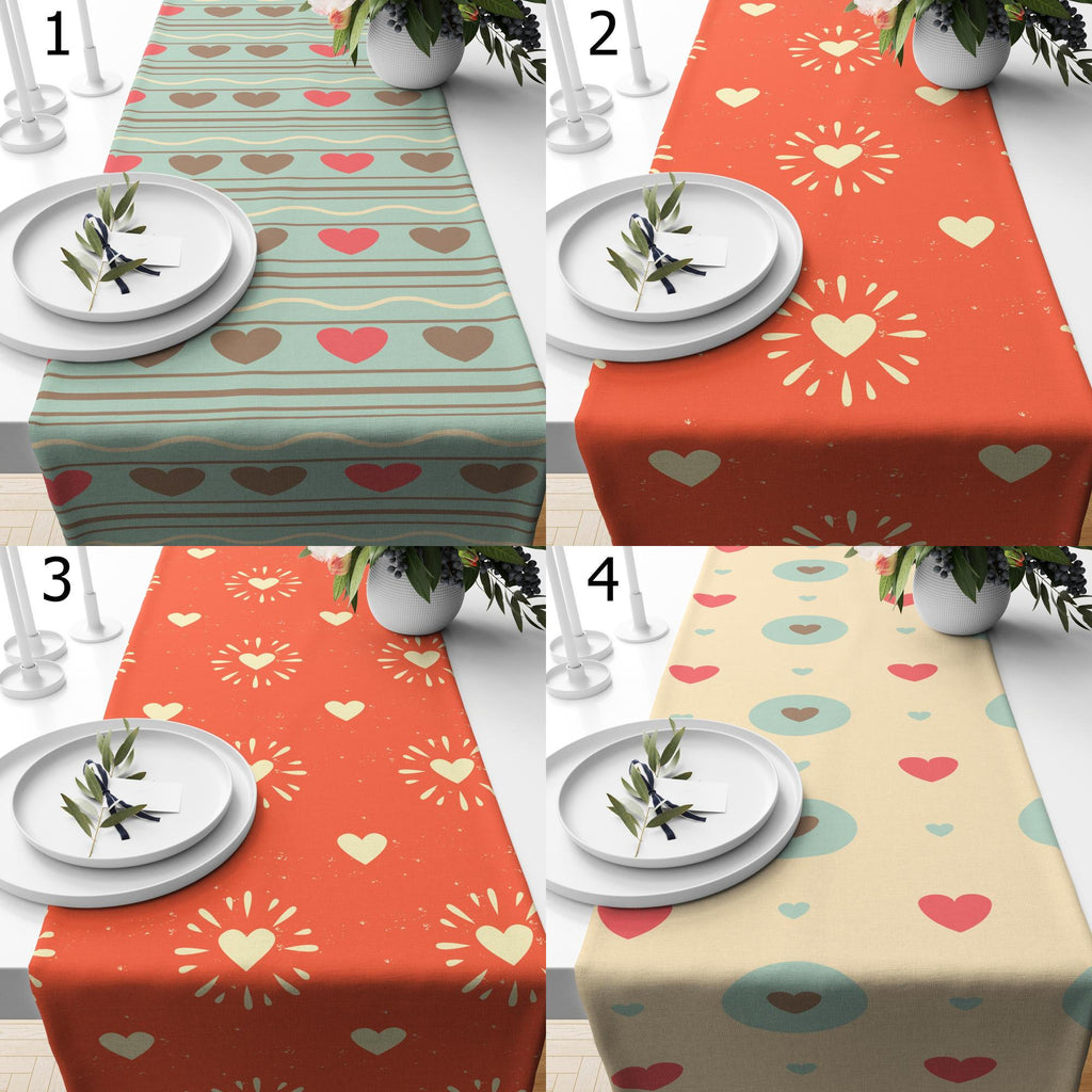 Valentine's Day Love Table Runner, Valentine's Day Table Runner,  Valentine's Day Tablecloth, Red Heart Runners, Love Table Runners