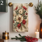 Christmas Tea Towel, Xmas Berry Dish Towels, Christmas Red Berry Dish Towel, Xmas New Year Tea Towel, Xmas Kitchen Decor Towels