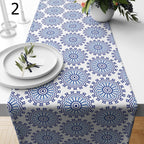 Islamic Blue Geometric Table Runner, Islamic Geometric Table Runner, Authentic Arabian Style Table Runner, Ramadan Karem Table Runners