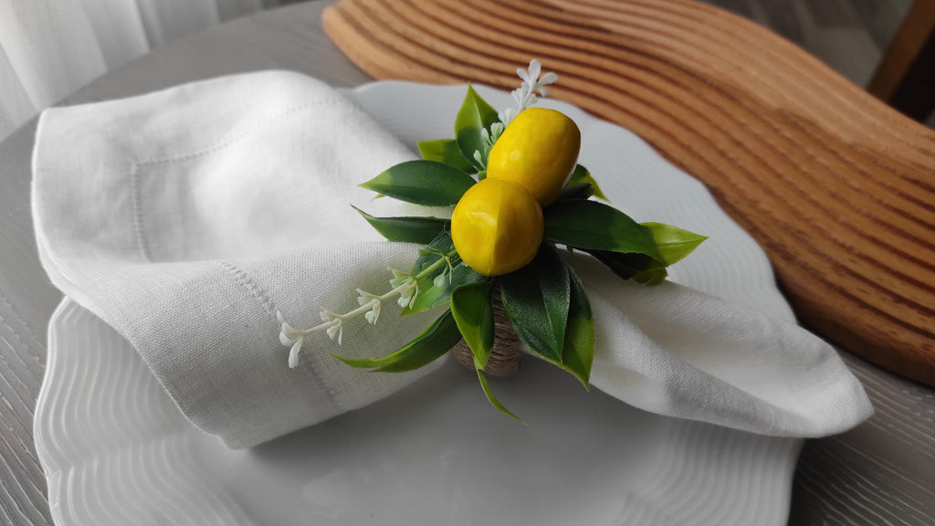 Lemon Napkin Ring, Artificial Lemon Napkin Ring, Citrus Table Decor, Farhmhouse Lemon Napkin Rings, Lemon Napkin Holders, Lemon Table Decor