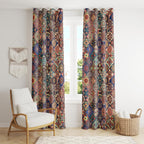 Boho Mosaic Curtain Panel, Colorful Ethnic Drapes, Moroccan Tile Inspired Window Curtains, Tribal Pattern Fabric Panels