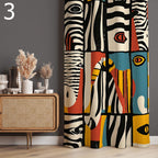 Retro Window Curtain, Mid-Century Blackout Curtain, 70s Hippie Abstract Curtains, Retro Boho Print Curtains, 70s Boho Curtains, MCM Drapery