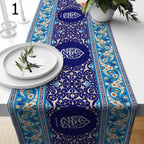 Ramadan Teal Table Runners, Eid Ramadan Table Runner, Islamic Table Runner, Ramadan Kareem Runners, Muslim Turquoise Table Decor