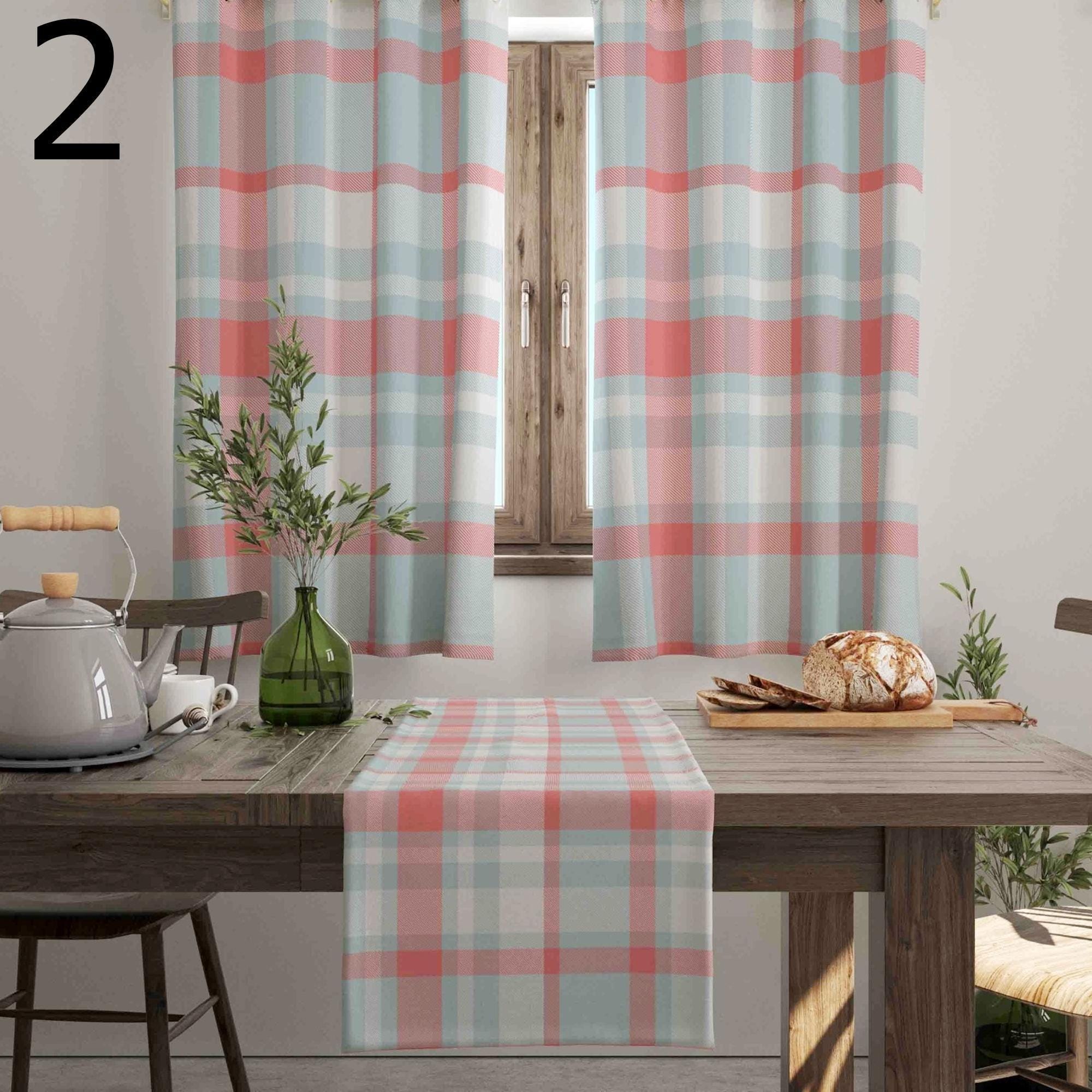 Kitchen Curtains, Kitchen Buffalo Check Window Curtains, Farmhouse Curtains Panel, Buffalo Plaid Kitchen Curtains, Printed Curtain