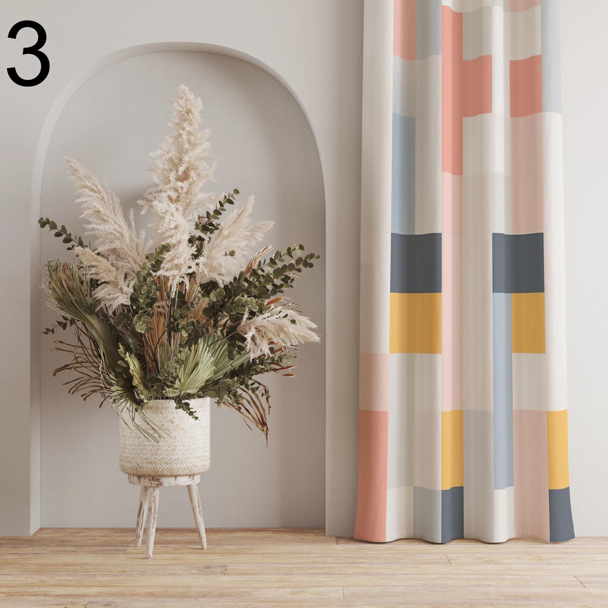 Retro Boho Curtains, Mid Century Modern Style Curtain, 70s Mid Century Drapes, 1950s Curtain, Retro Curtain Panels, Mcm Panels