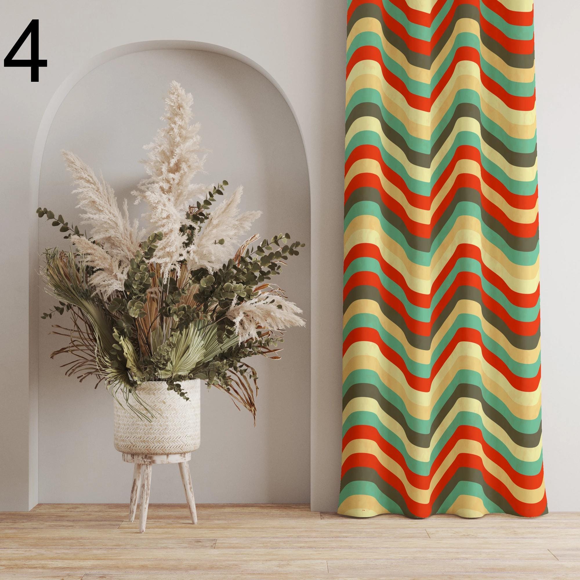 Retro Boho Curtains, Mid Century Modern Style Curtain, 70s Mid Century Drapes, 1950s Curtain, Retro Curtain Panels, Mcm Panels