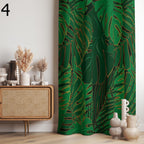 Tropical Leaves Printed Curtain Panels, Vintage Green Leaves Window Curtain, Botanical Printed Curtain, Boho Green Leaves Panel Curtain