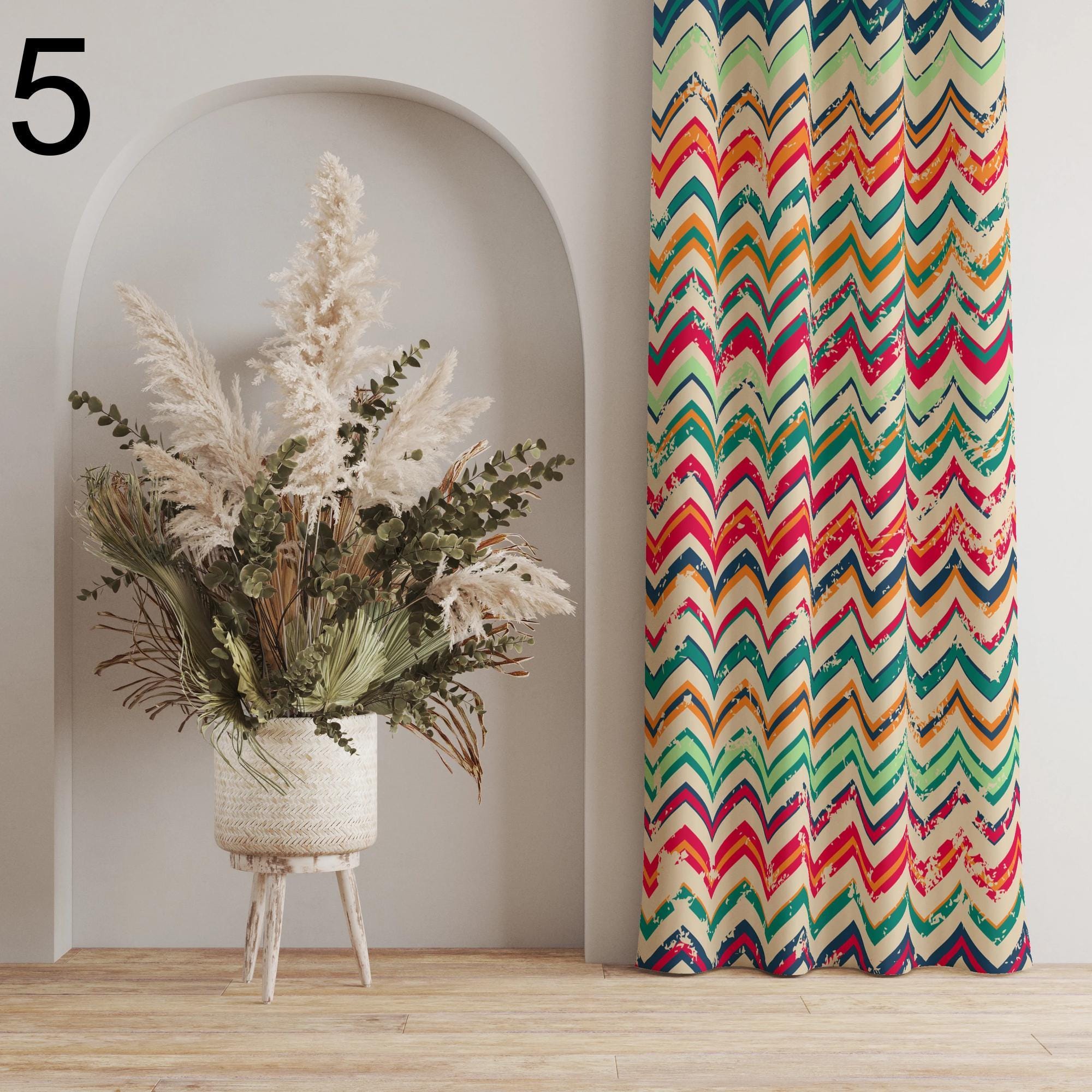 Retro Boho Curtains, Mid Century Modern Style Curtain, 70s Mid Century Drapes, 1950s Curtain, Retro Curtain Panels, Mcm Panels