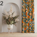 Mid Century Modern Curtain Panels, 70s Retro Boho Curtains, Retro WindowDrapes, Abstract Retro Style Living Room Curtain, 80s Boho Curtains