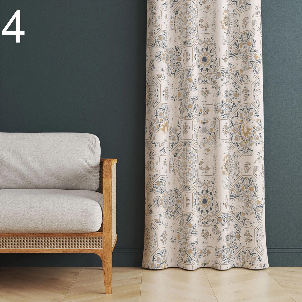 Mid Century Modern Curtain Panels, 70s Retro Printed Curtains, Modern Abstract Retro Style Living Room Curtain, Retro Modern Drapes